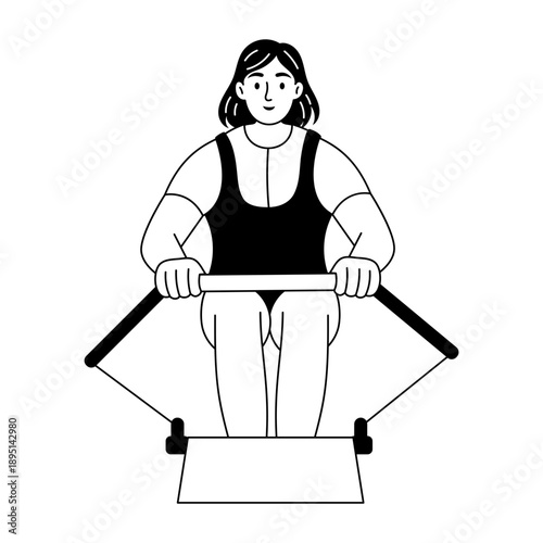 Hand drawn style illustration depicting resistance band workout
