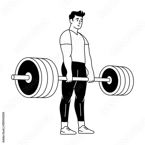 Hand drawn style illustration depicting resistance band workout
