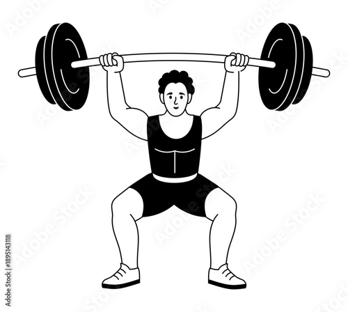 Hand drawn style illustration depicting resistance band workout
