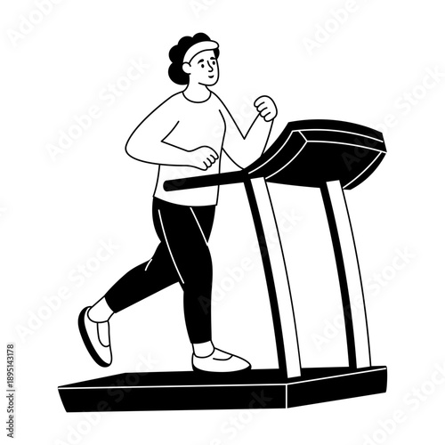 Hand drawn style illustration depicting resistance band workout
