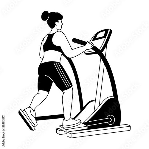 Hand drawn style illustration depicting resistance band workout
