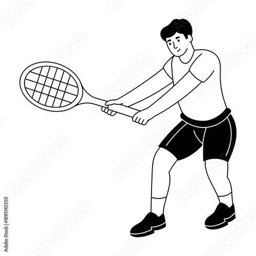 Hand drawn style illustration depicting resistance band workout
