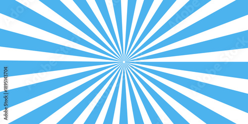 A vintage blue sunburst vector backdrop featuring a retro radial ray pattern with grunge texture and artistic sunbeam lines for a colorful wallpaper design