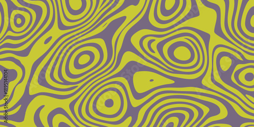 Aerial View of Swirling Patterns and Shapes in Yellow and Purple, Topographic Map Illustration, Abstract Design