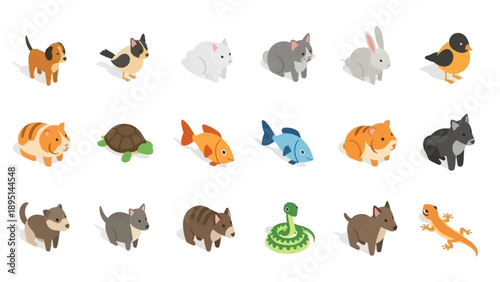 Collection of Various Plastic Animal Figures.