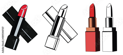 Cosmetic lipstick illustration vector 
