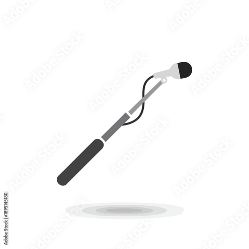 Minimalist Boom Microphone Vector Icon for Audio Recording