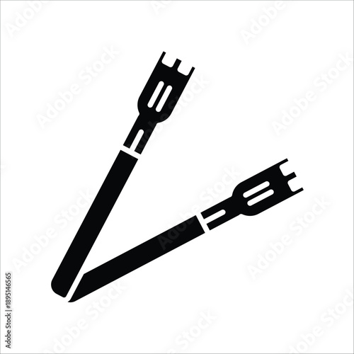 tongs vector icon line template