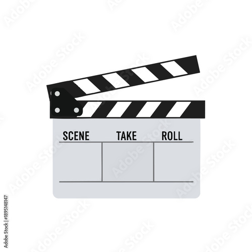Film Clapperboard Isolated on White Background