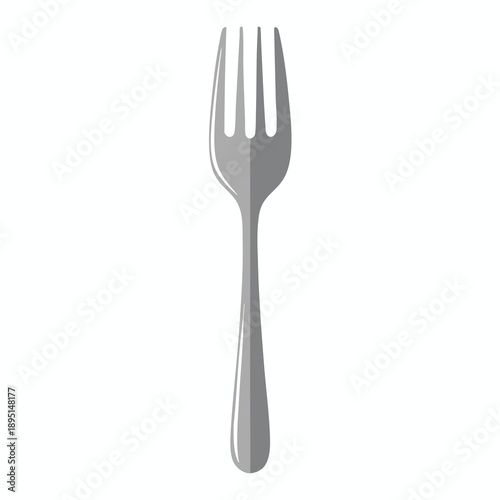 Silver Fork on White Background