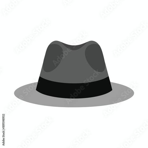 Stylish Gray Fedora Hat Illustration