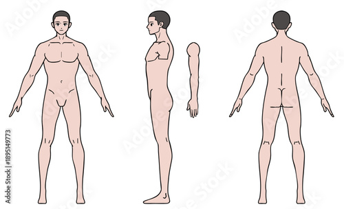 남자캐릭터 인체시트