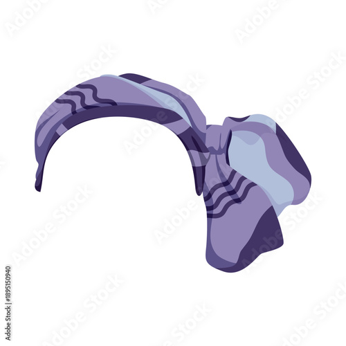 Stylish purple headband with bow design on white isolated background for fashion and accessory concepts vector illustration