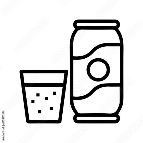Soda and glass icon