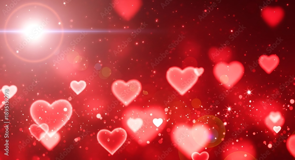 Obraz premium A radiant display of hearts in a warm glow