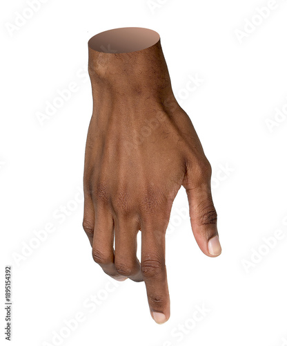 Wallpaper Mural Hand gesture with right index finger pointing down in touch, click, or tap pose, isolated on white. Torontodigital.ca