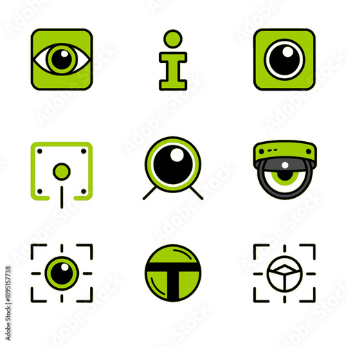 Vector UI icons for gaze-aware HUDs and contextual XR triggers. Professional assets for intent-driven interfaces, AR overlays, and immersive spatial operating systems.