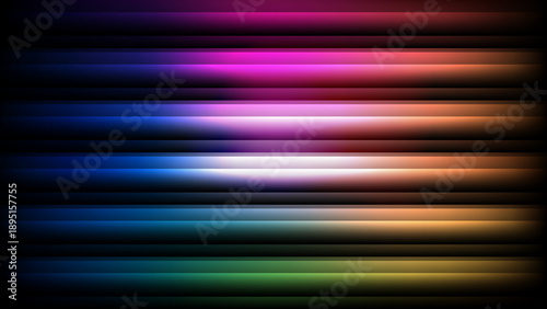Vibrant abstract background with motion blur effect showcasing dynamic colorful stripes in a futuristic digital art scene from a front viewpoint.