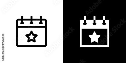 Event icon concept with flat Black White Background. Vector illustration.