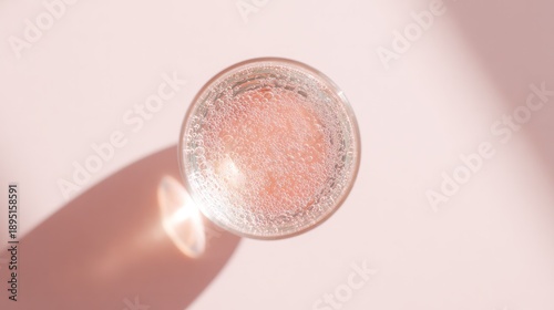 Stylish champagne flute filled with pink brut bubbles, symbolizing elegance and celebration. bar promotions, beverage visuals, designed for food & beverage menus and cafe branding