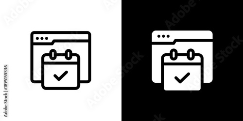 Event icon concept with flat Black White Background. Vector illustration.