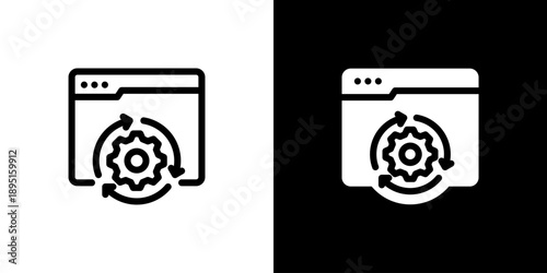 Adaptive icon concept with flat Black White Background. Vector illustration.
