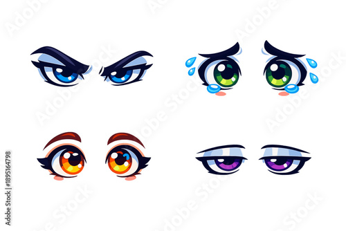 Emotion Icon Set. Containing happiness, sadness, anger, surprise, fear, love, confusion, disgust and more.