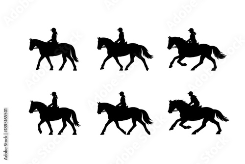 Equestrian Icons Set. Featuring horse, rider, saddle, gallop, trot, bridle, reins, jump, competition, and more.