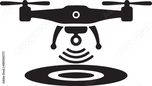 Delivery Drone With Camera Icon Isolated on White Background