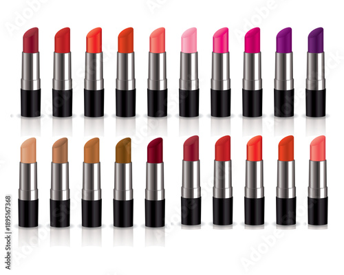 Assorted Lipstick Collection in Gold Tubes: 20 Vibrant Shades for Makeup Lovers, Bold Cream Finish, Everyday Looks