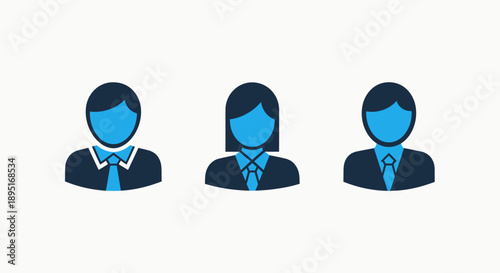 Diverse Team Icons: Businessman, businesswoman, and Colleagues - Professional Workplace Diversity
