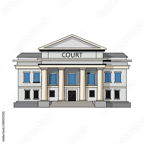 Illustration of a Classic Courthouse Building