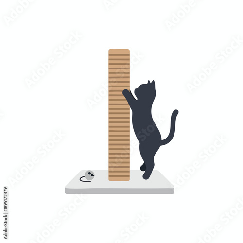 Cat Scratching Post Illustration
