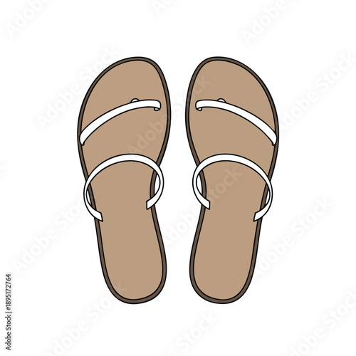 Pair of Brown Flip Flops