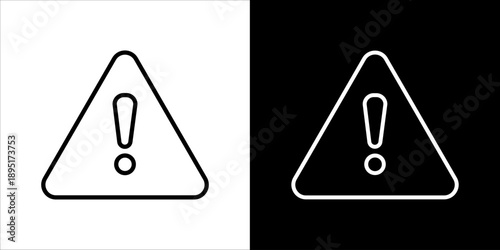 Warning Sign Icon Sheet Black And White
