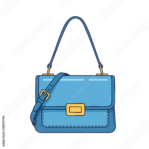 Stylish Blue Handbag Illustration
