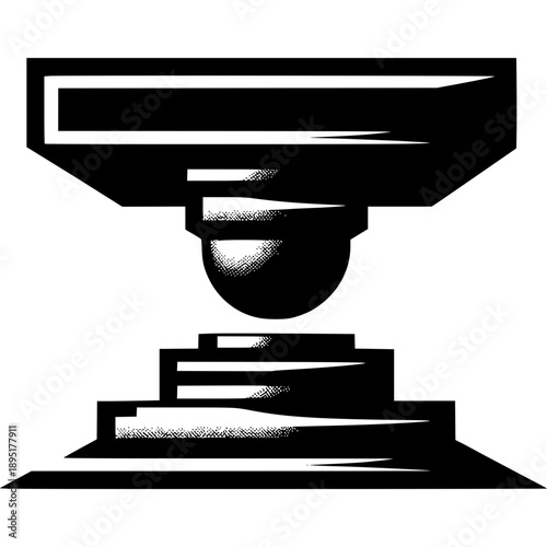 Abstract Trophy: An elegant black and white illustration of a trophy, evoking a sense of achievement and honor.