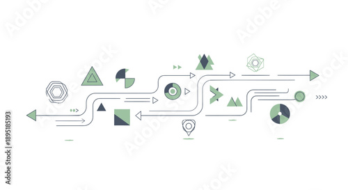 Vector infographic elements and workflow chart