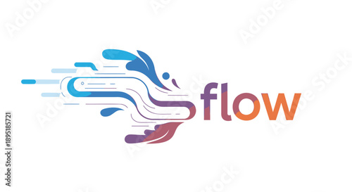 Flow logo design, abstract speed icon