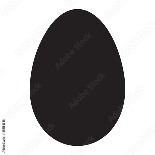 Chicken egg silhouette icon vector flat design on white background.