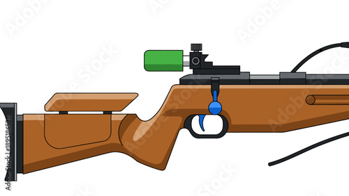 Modern rifle design with telescopic sight and adjustable stock