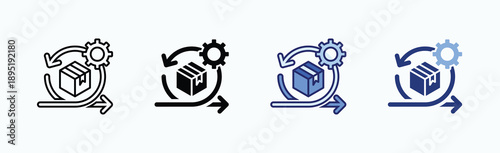 Agile Development Icon Sheet Multiple Style Collection Isolated Vector