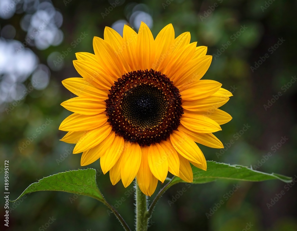 Fototapeta premium Bright Yellow Sunflower in Full Bloom.
