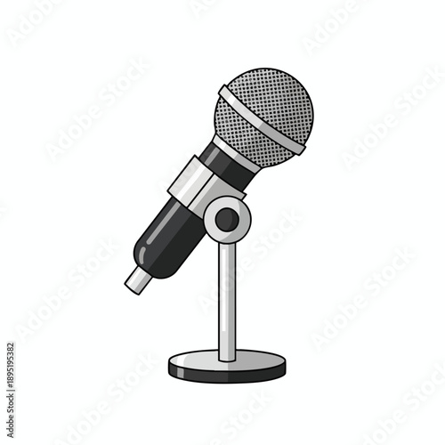Microphone on Stand Illustration