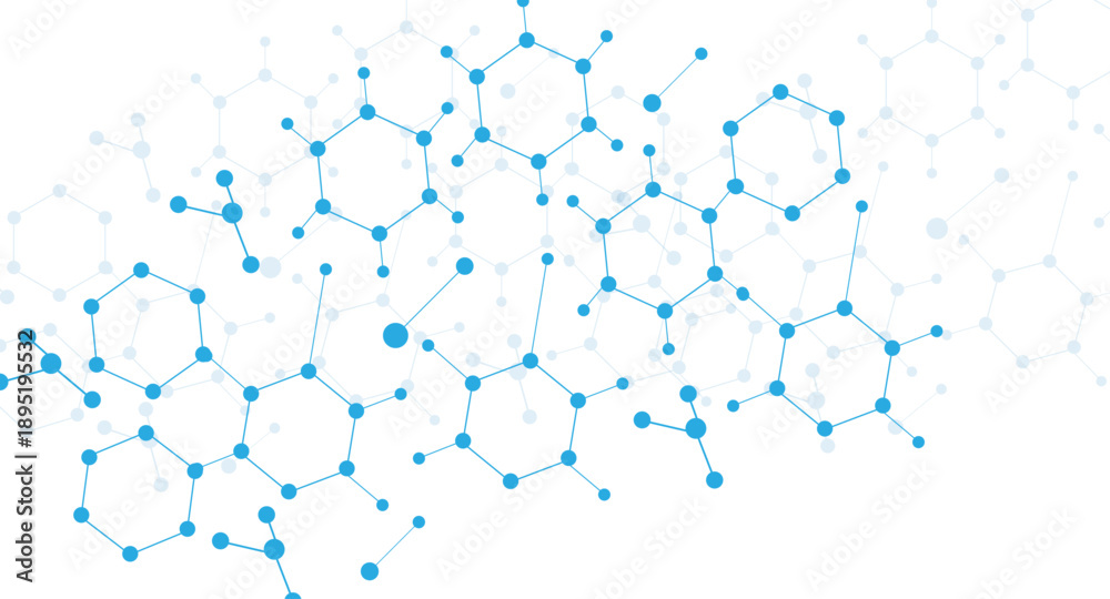 Fototapeta premium Molecular Hexagon Chemical Structure Background