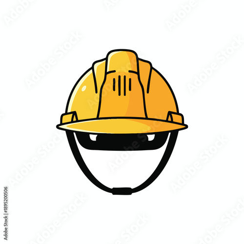Cartoon Yellow Hard Hat Illustration