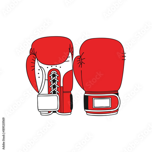 Red Boxing Gloves Vector Illustration