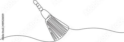 house cleaner one line art drawing 