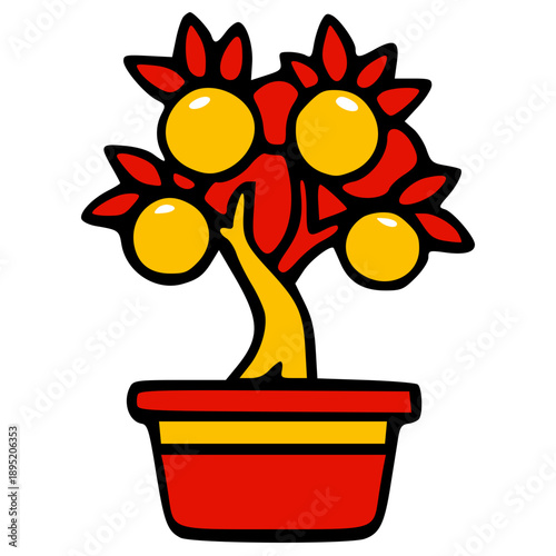 Chinese New Year Icon Set Vector Illustration