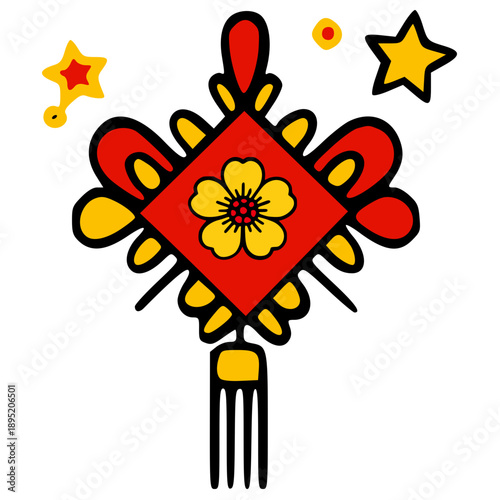 Chinese New Year Icon Set Vector Illustration
